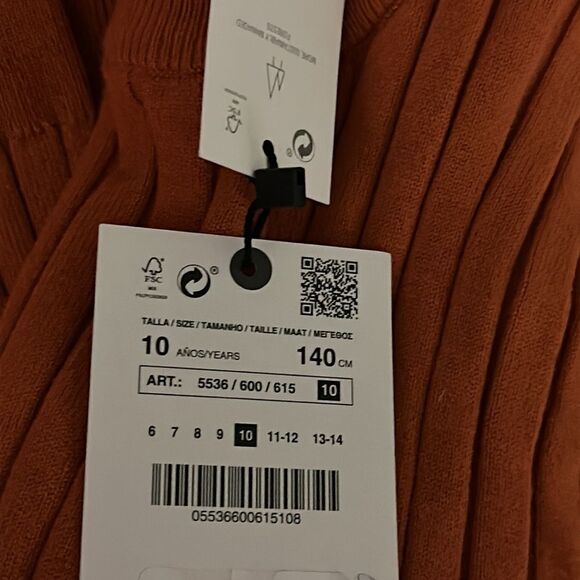 ZARA Kids | Orange | RIBBED KNIT SWEATER - Picture 6 of 6